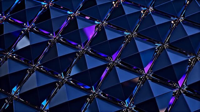 Geometric Crystal Pattern with Neon Light