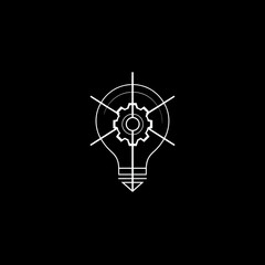 Obraz premium Abstract illustration of a lightbulb and gear representing innovation concept