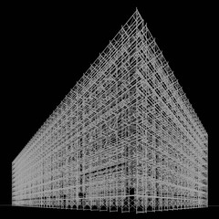 3D illustration of building and construction