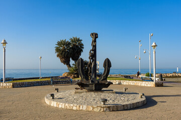 Malaga, Spain - August 06, 2024: Beach "Playas del Palo" in Malaga, Spain © nedomacki