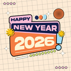Post Social Media Happy New Year 2026 Celebration Greeting