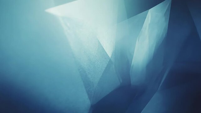 Abstract blue geometric forms creating ethereal light texture background