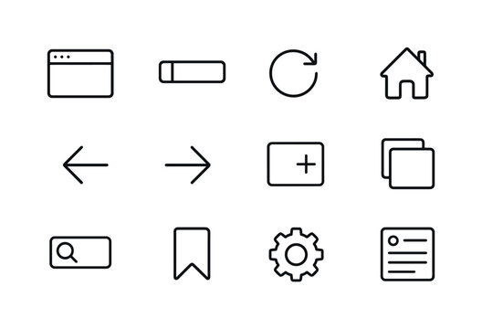 Web Browser Icons. Web Browser. Line icon set of Web Browser: br