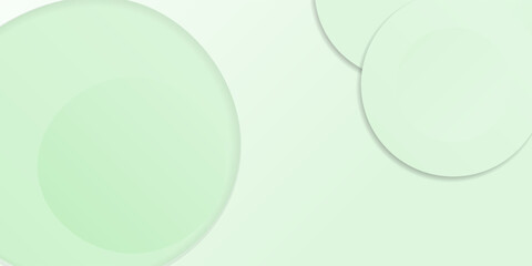 Minimalist Neumorphism Circles Abstract Background. Soft Green and White 3D Floating Shapes. Modern Trendy design in Vector Illustration
