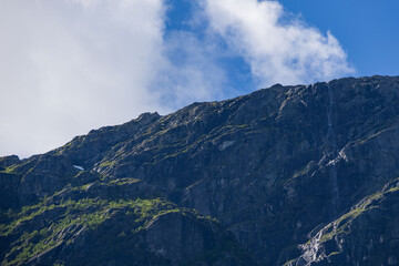 mountain landscape in Norway with blue sky