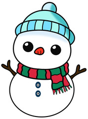 Cute Snowman with Scarf