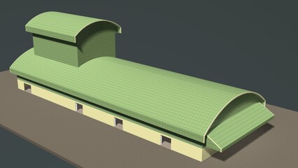 3D illustration of industrial project