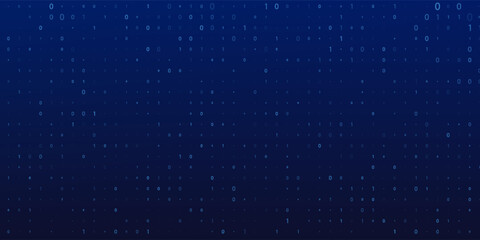 Abstract Matrix Technology Background. Binary Computer Code. Programming, Coding, Hacker Concept. Binary Numbers 0 and 1 Flying.