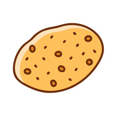 Cartoon potato illustration on white background for design needs