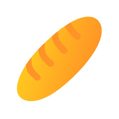 Single loaf of bread on white background graphic depiction