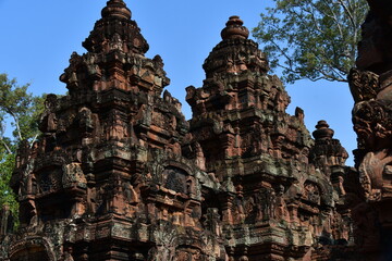 Naklejka premium カンボジア シェムリアップ遺跡群 バンテアイ・スレイ