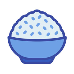 Stylized bowl of rice on a white background