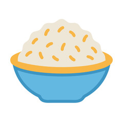 Stylized bowl of rice on white background vector art