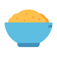 A bowl of delicious porridge on a white background