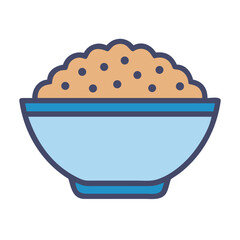 Illustration of a bowl filled with food grains or porridge