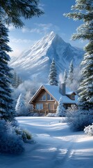 winter landscape in the mountains