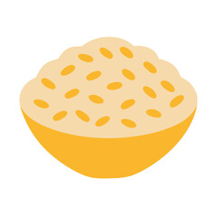 Stylized Bowl of Rice: Simple Delicious Staple Food Illustration