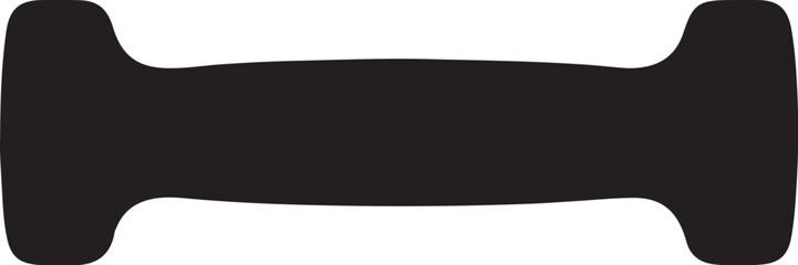 Obraz premium Black dumbbell silhouette for fitness, workout, strength training, and gym exercise equipment