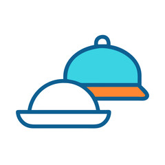 Stylized serving platters on a solid black backdrop image