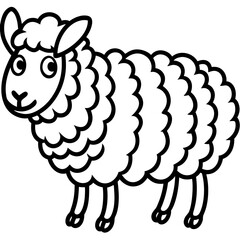 Woolly line art vector