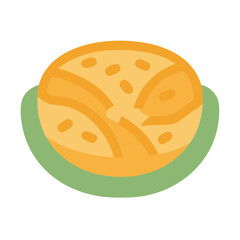 Minimalist orange fruit slice on a light green dish