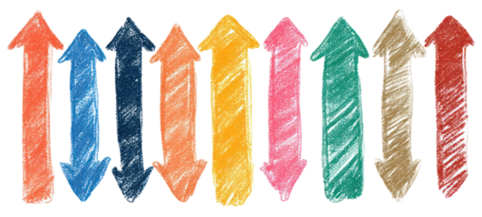 Brush line and stroke vector — color pencil marker crayon on transparent background