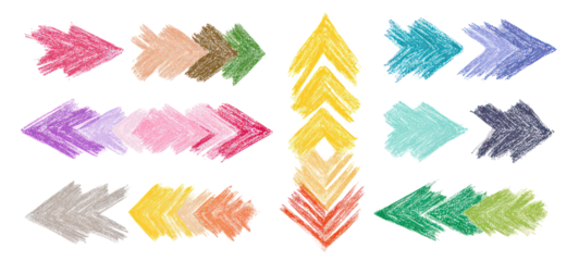 Brush line and stroke vector — color pencil marker crayon on transparent background