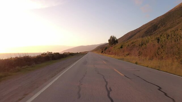 Big Sur Pacific Coast Highway Southbound 5 Big Creek Bridge to Cape San Martin 12 Rear View MultiCam Driving Plate California USA