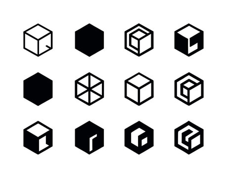 Boxy Structure Logos. Boxy Structure. Icon set. Set Logo of boxy