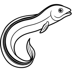 Eel line art vector