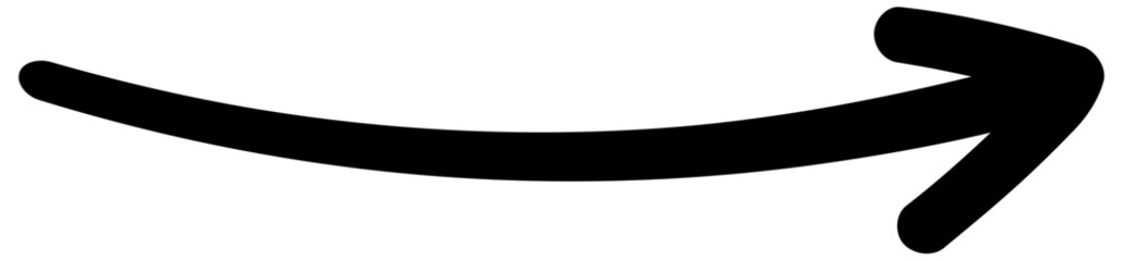 long curved arrow hand drawn vector png