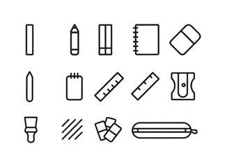 Obraz premium Dry Art Supplies Icons. Dry