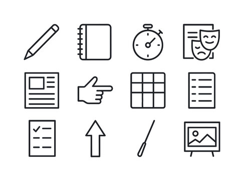 Directing Tools Icons. Directing Tools. Line icon set of Directi