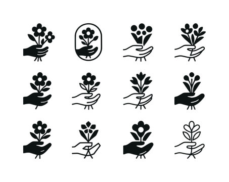 Floral Emblem Variations. Receiving flowers or a thoughtful gest