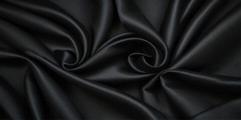  Black silk wave and curve background.	
 Wave or wavy luxury smooth texture background.
