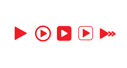 Play button icons for video players and media controls