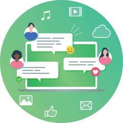 オンラインでの人々のコミュニケーションイメージ