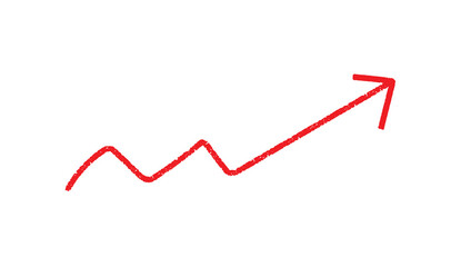 Red Upward Arrow Showing Business Growth