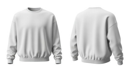 Blank Sweatshirt Mockup Front Back isolated on transparent background