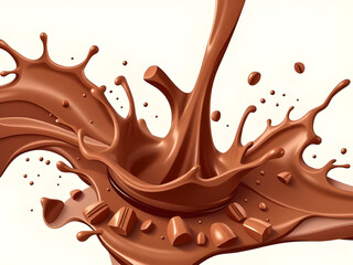 melted chocolate splash texture background, creamy chocolate splash illustration, liquid cocoa splash backdrop, chocolate sauce splash motion, dark chocolate liquid background design, realistic melted