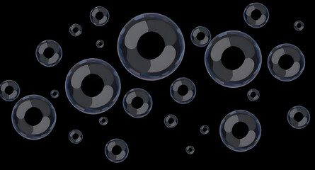 bubbles on dark, black water background, abstract liquid, floating bubbles, rising bubbles, underwater bubbles, air in water, transparent circles, shiny circles, glossy highlights, foam texture, fizz,
