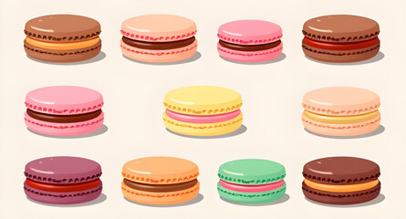 macaron, macaroon, dessert, sweet, bakery, pastry, cookie, almond, cream, filling, sugar, snack, treat, gourmet, french, paris, patisserie, confection, candy, dessertart, foodart, cute, kawaii, cartoo