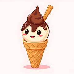 colorful ice cream cartoon illustration, pastel ice cream cartoon design, rainbow ice cream cartoon, bright ice cream cartoon art, vibrant ice cream cartoon illustration, soft color ice cream cartoon,