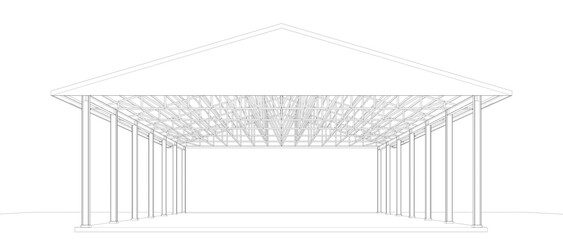 3D illustration of industrial project