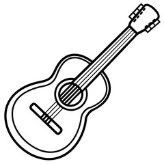 Fototapeta premium Guitar line art vector