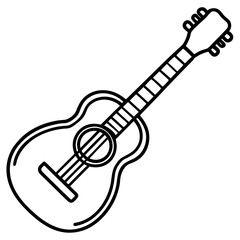 Guitar line art vector