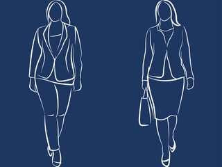 Continuous Line Businesswomen Design