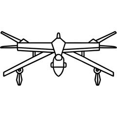 MQ-9 Reaper line art vector