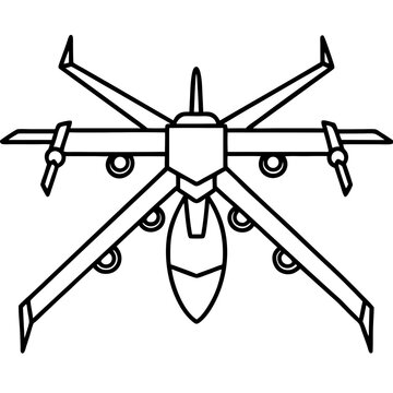 MQ-9 Reaper line art vector