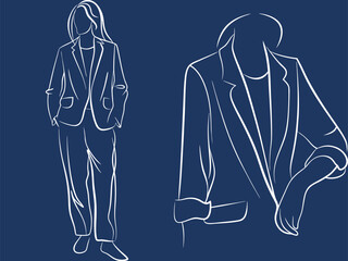 Businesswoman continuous line art